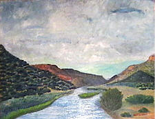 Oil painting of the Rio Grande in New Mexico
